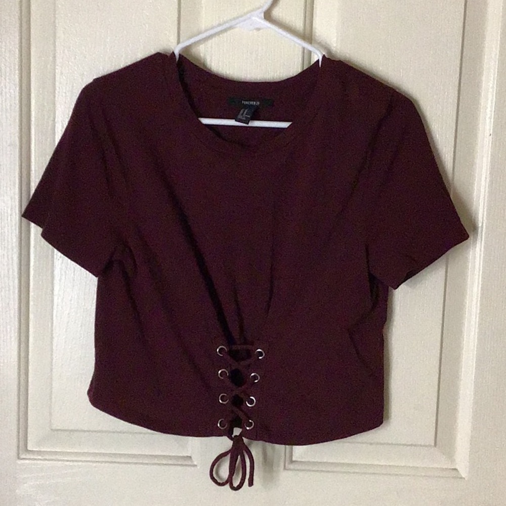 Burgundy crop top ❗️FINAL SALE❗️